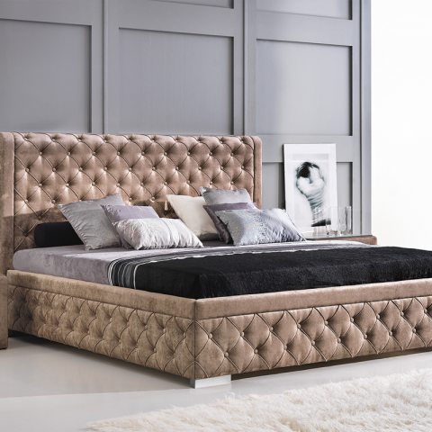 Łóżko ROMA NEW ELEGANCE tapicerowane : Rozmiar materaca - Materac 160x200, Pojemnik - Bez pojemnika, Tkanina - Grupa V