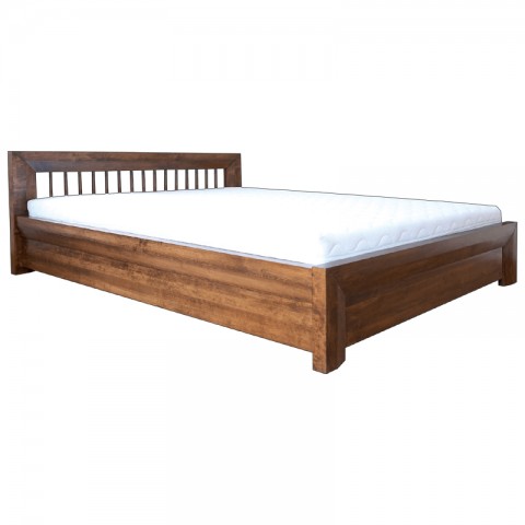 Łóżko KIRUNA PLUS EKODOM drewniane : Rozmiar - 200x200, Kolor wybarwienia - Ciemny Orzech