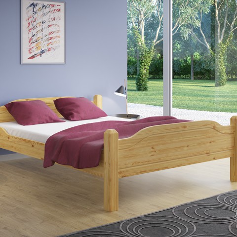 Łóżko LIVA TARTAK MEBLE drewniane : Rozmiar - 160x200, Wybarwienie - Sosna