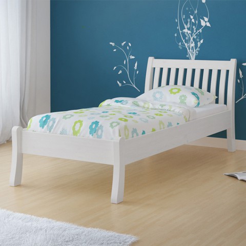 Łóżko TONJA TARTAK MEBLE drewniane : Rozmiar - 160x200, Wybarwienie - Białe, Szuflada - Nie