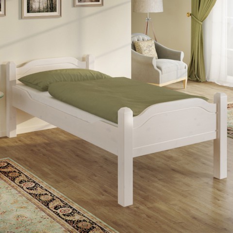 Łóżko LIVA SENIOR TARTAK MEBLE drewniane : Rozmiar - 160x200, Wybarwienie - Białe