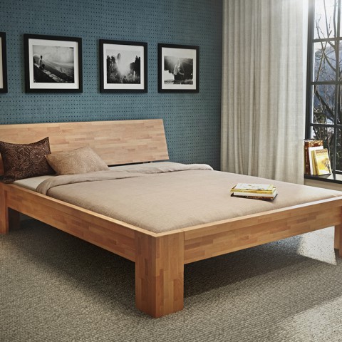 Łóżko CALM TARTAK MEBLE drewniane : Rozmiar - 140x200, Wybarwienie - Białe