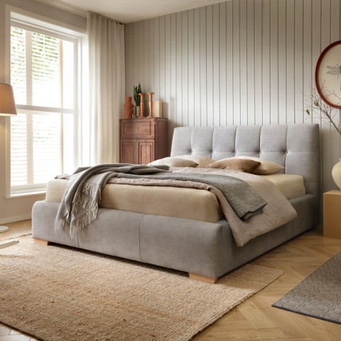 Łóżko ASTON COMFORTEO tapicerowane : Rozmiar - 160x200, Tkanina - Grupa II, Pojemnik - Bez pojemnika, Wysokość wezgłowia - 120 cm