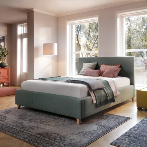 Łóżko BASIC COMFORTEO tapicerowane : Rozmiar - 120x200, Pojemnik - Bez pojemnika, Tkanina - Grupa III, Wysokość wezgłowia - 106 cm