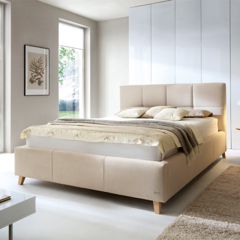 Łóżko SARA COMFORTEO tapicerowane : Rozmiar - 160x200, Tkanina - Grupa II, Pojemnik - Bez pojemnika, Wysokość wezgłowia - 86 cm
